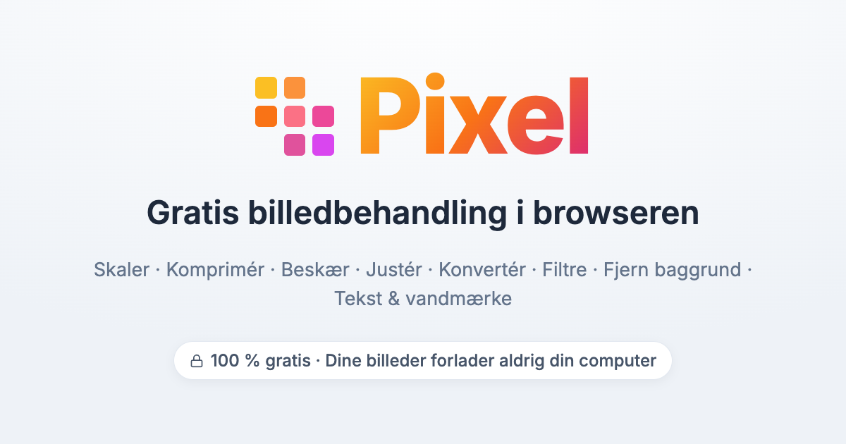 Pixel - Gratis online billedbehandling direkte i browseren
